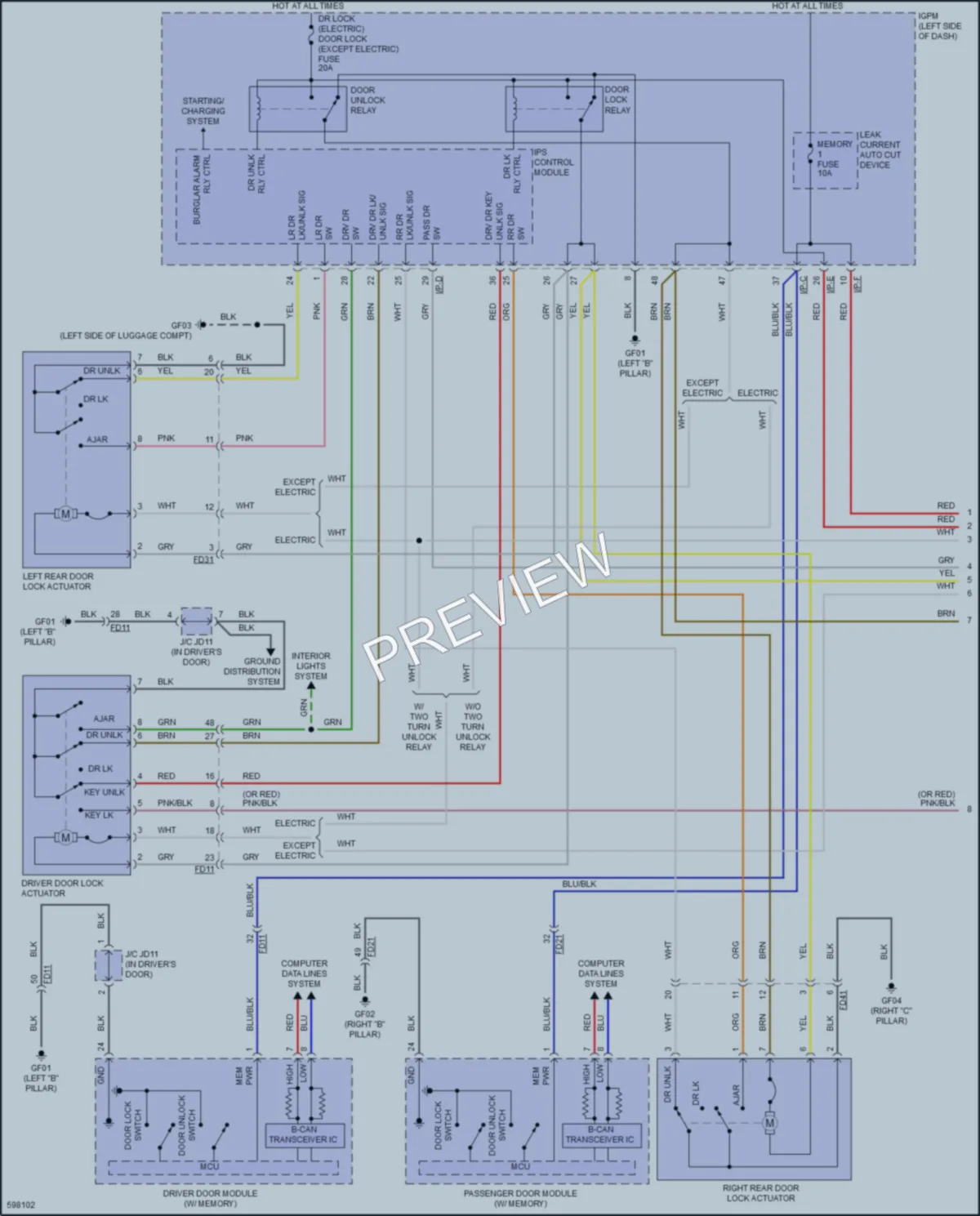 2018 Hyundai IoniqHybrid Anti Theft wiring diagram preview