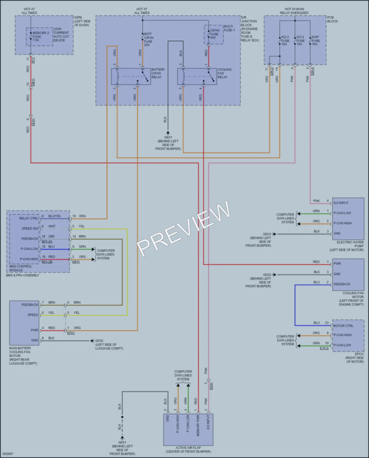 2018 Hyundai IoniqHybrid Cooling Fan wiring diagram preview