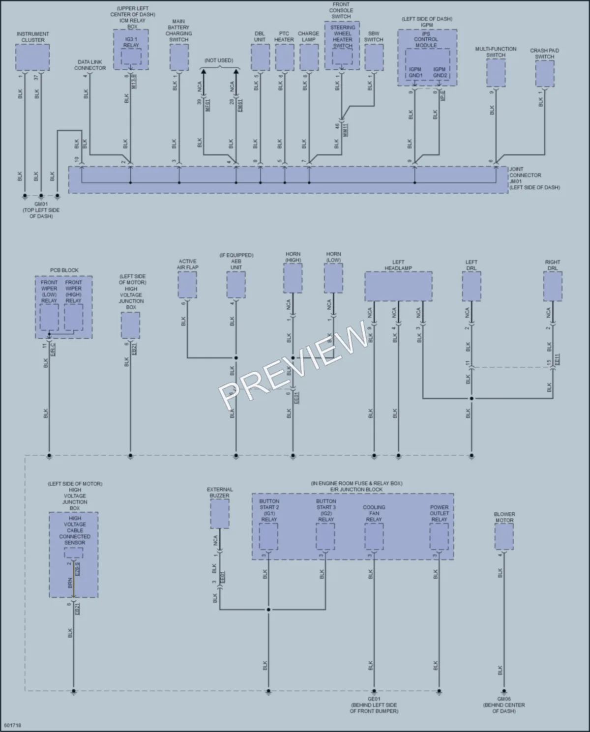 2018 Hyundai IoniqHybrid Ground Distribution wiring diagram preview