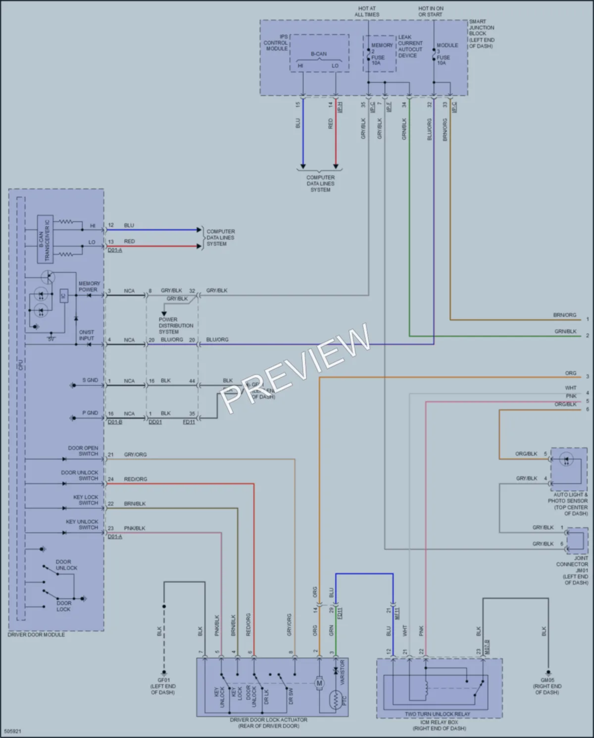2018 Hyundai SantaFe Power Door Locks wiring diagram preview