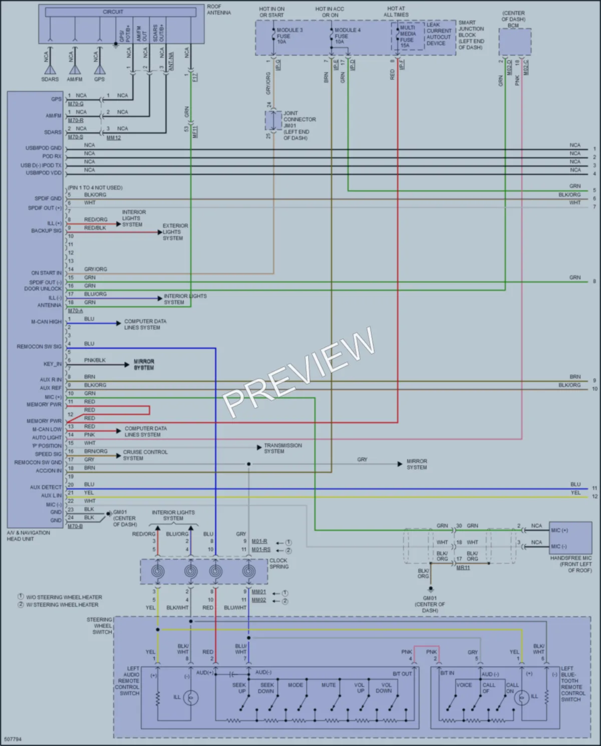 2018 Hyundai SantaFe Radio wiring diagram preview