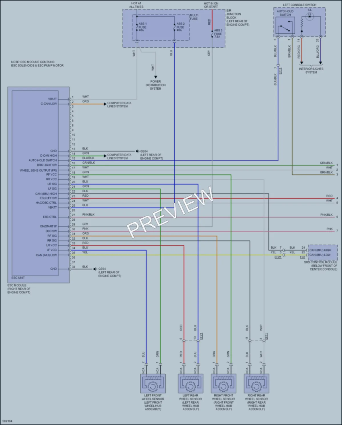 2018 Hyundai SantaFeSport Anti Lock Brakes wiring diagram preview