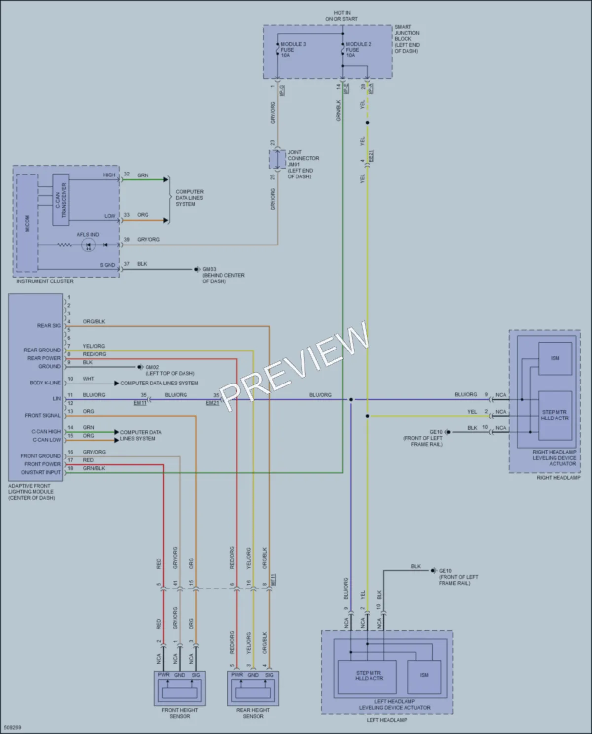 2018 Hyundai SantaFeSport Headlights wiring diagram preview