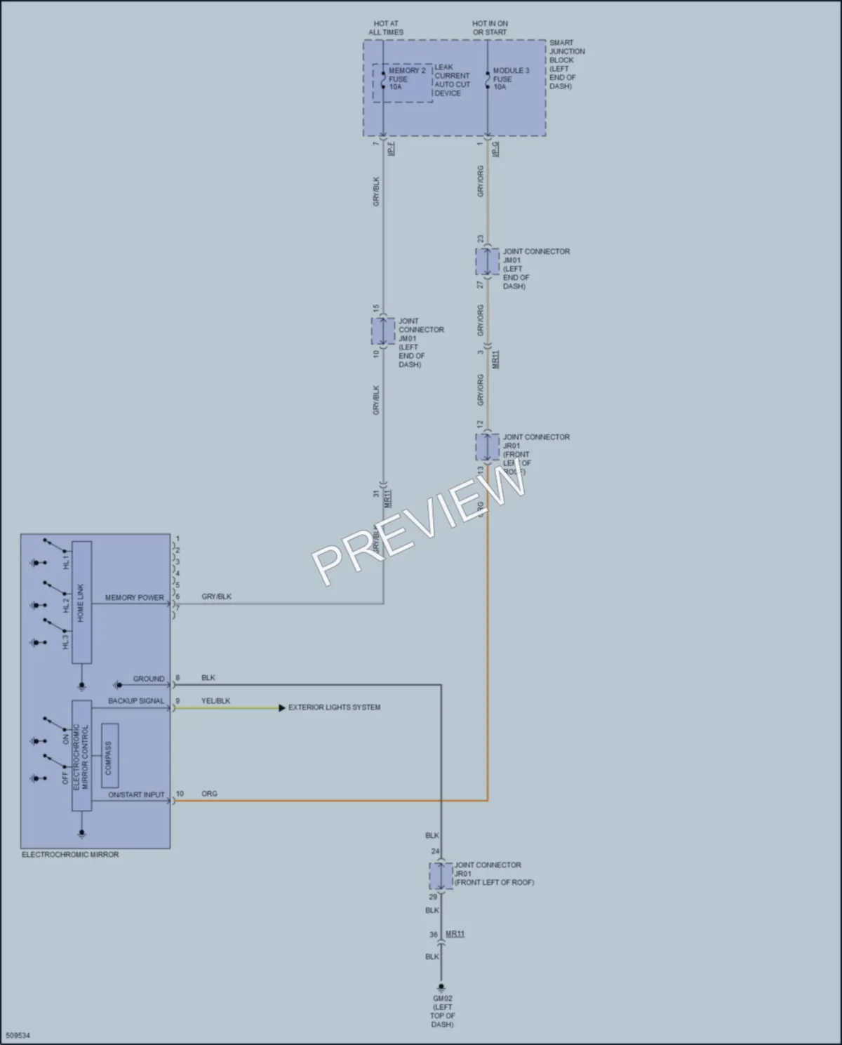2018 Hyundai SantaFeSport Power Mirrors wiring diagram preview