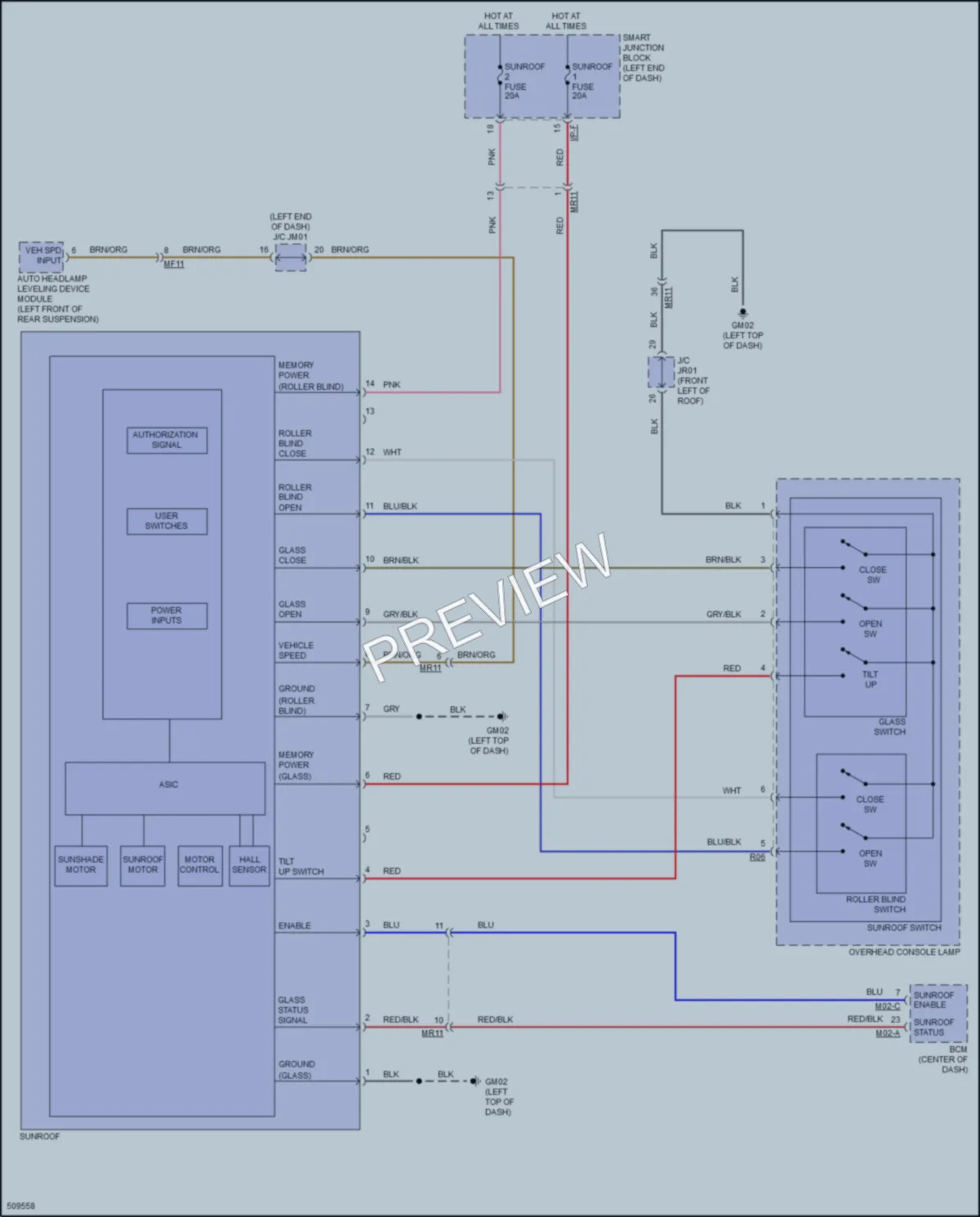 2018 Hyundai SantaFeSport Power Top Sunroof wiring diagram preview