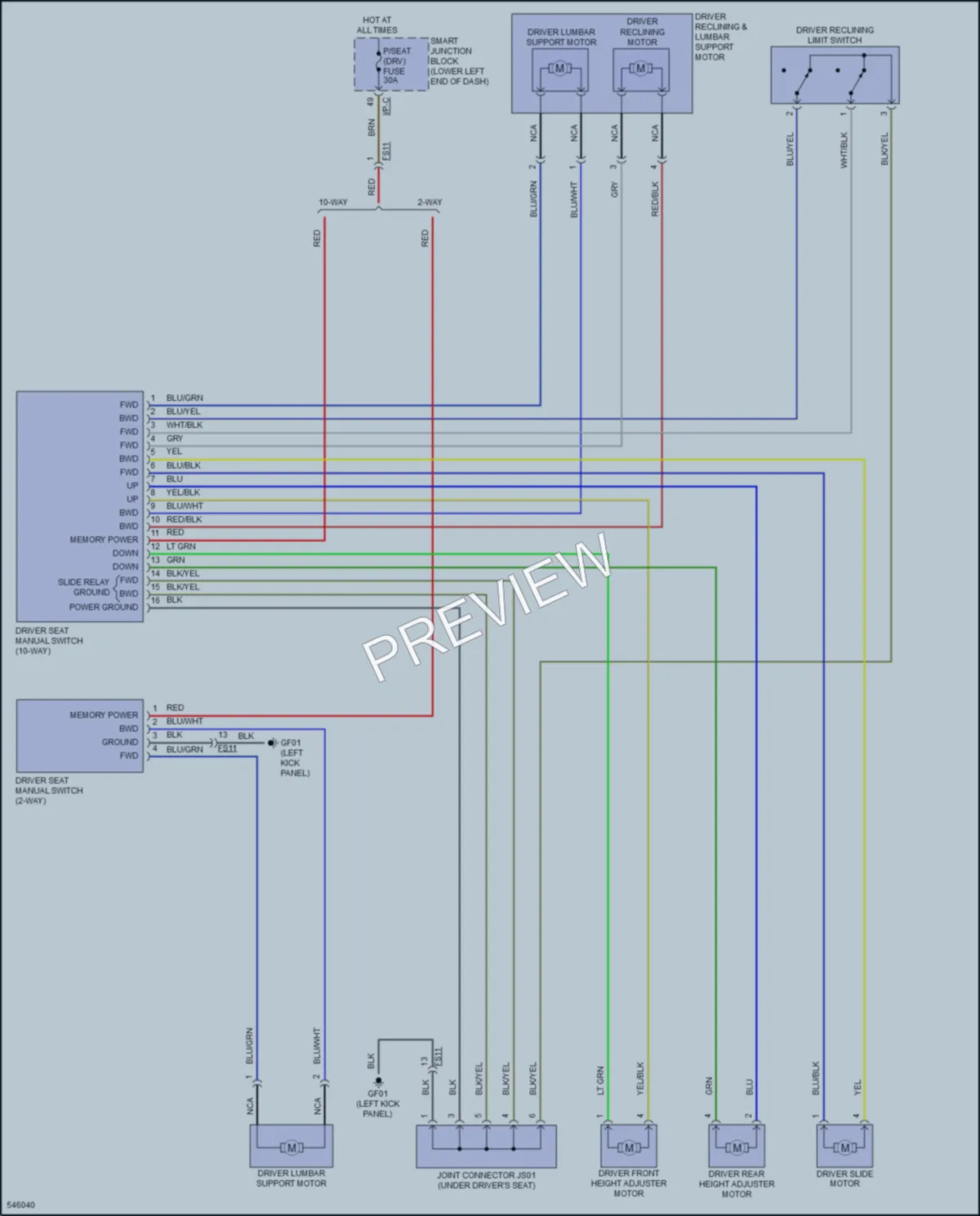 2018 Hyundai Tucson Power Seats wiring diagram preview