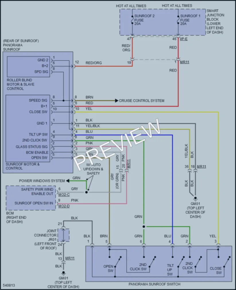 2018 Hyundai Tucson Power Top Sunroof wiring diagram preview