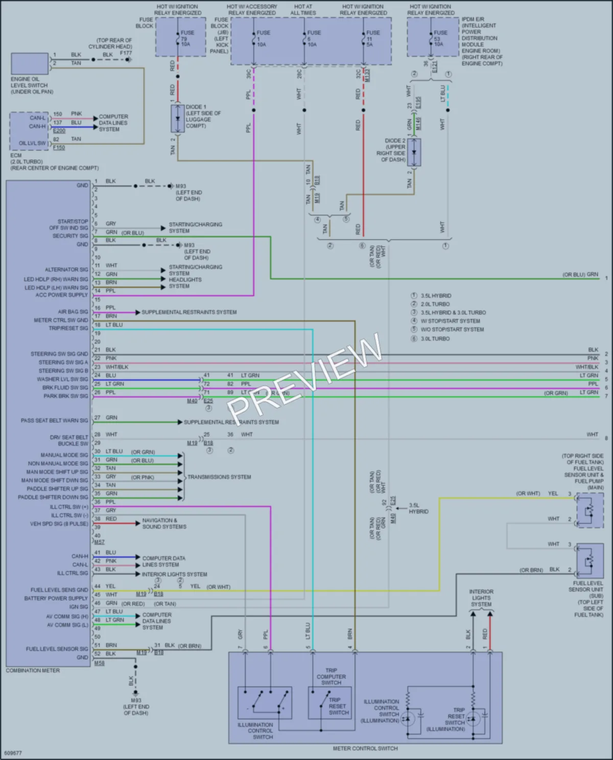 2018 Infiniti Q50 Instrument Cluster wiring diagram preview