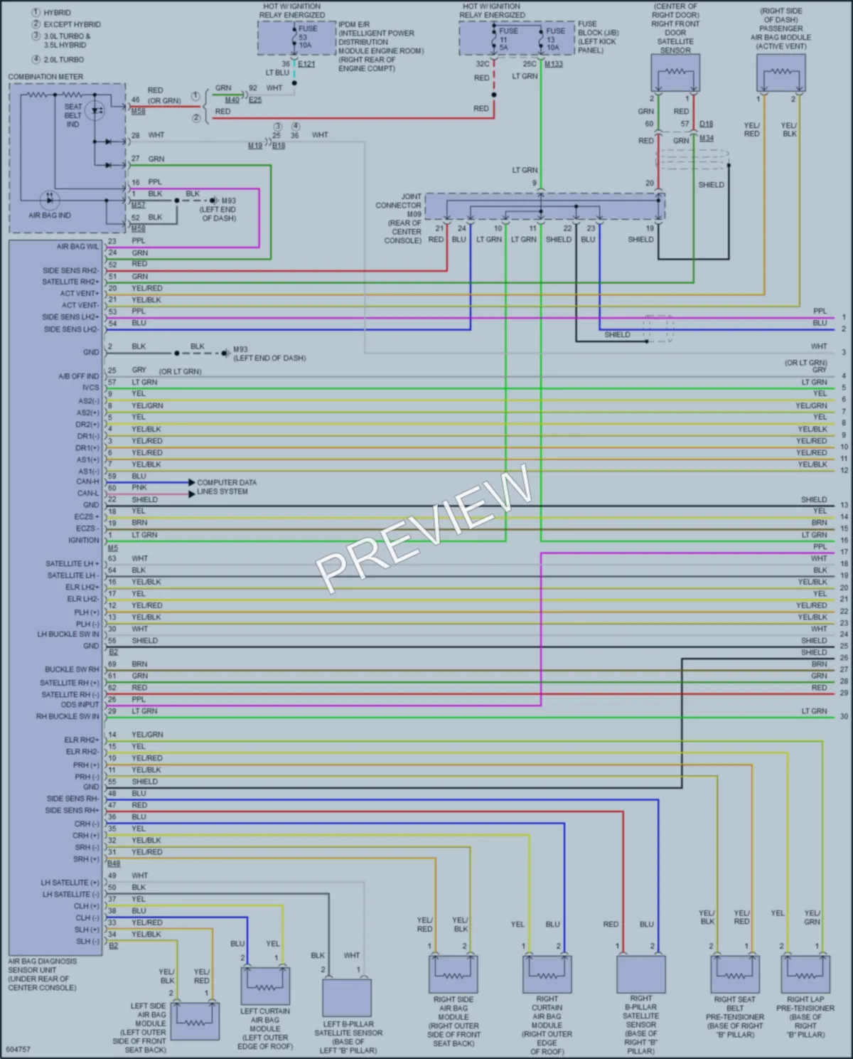 2018 Infiniti Q50 Supplemental Restraints wiring diagram preview
