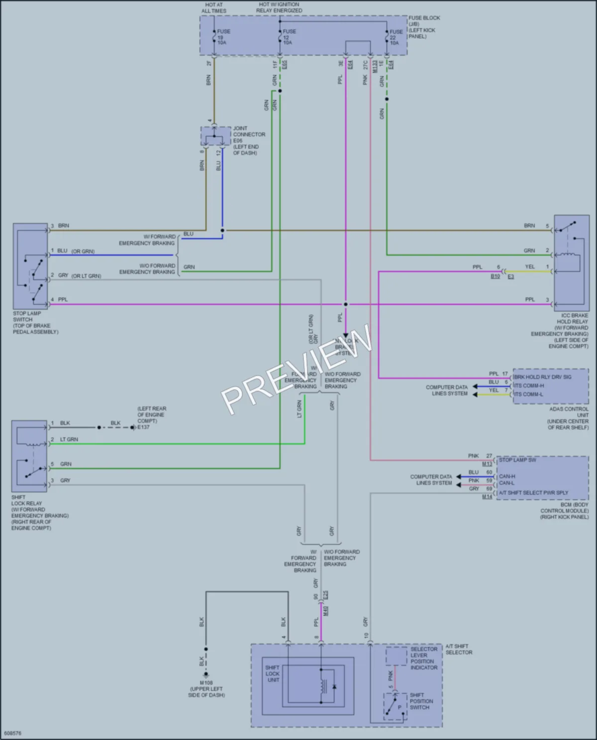 2018 Infiniti Q50Hybrid Shift Interlock wiring diagram preview