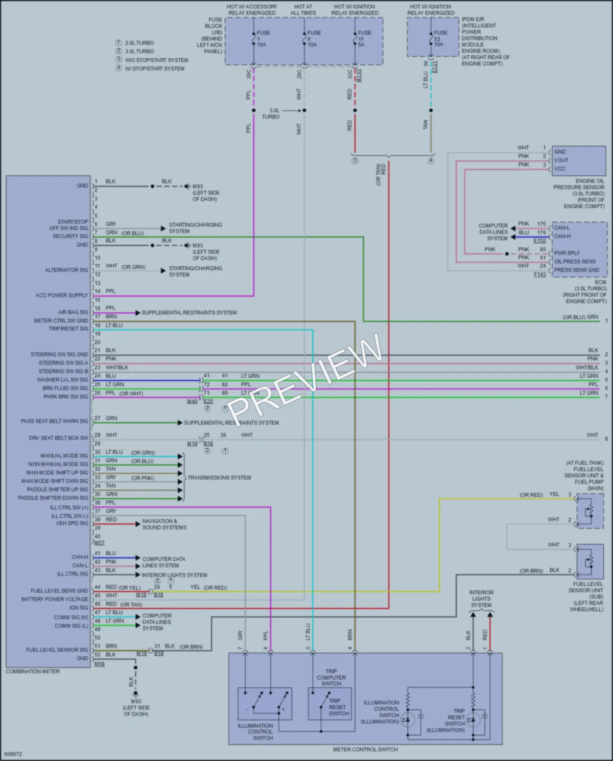 2018 Infiniti Q60 Instrument Cluster wiring diagram preview