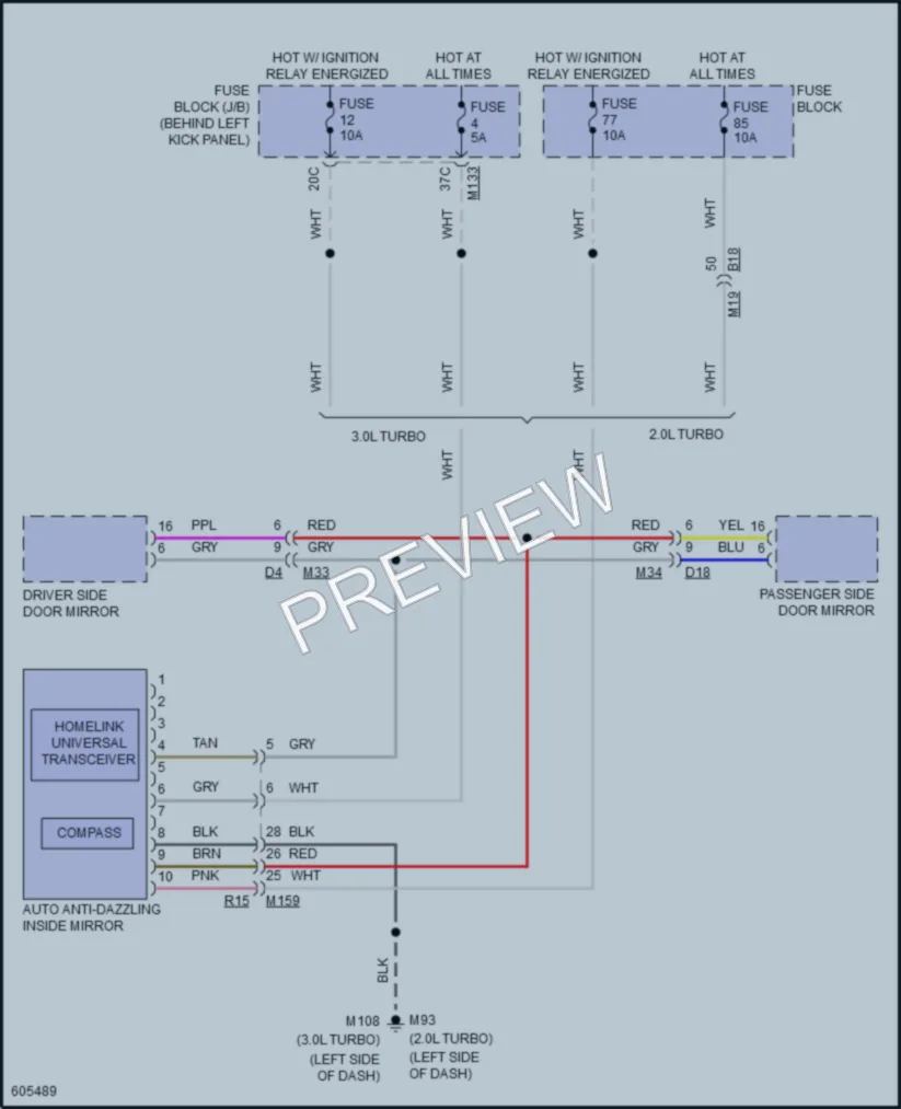 2018 Infiniti Q60 Power Mirrors wiring diagram preview