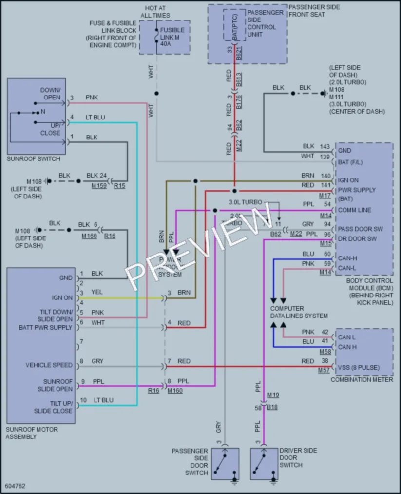 2018 Infiniti Q60 Power Top Sunroof wiring diagram preview
