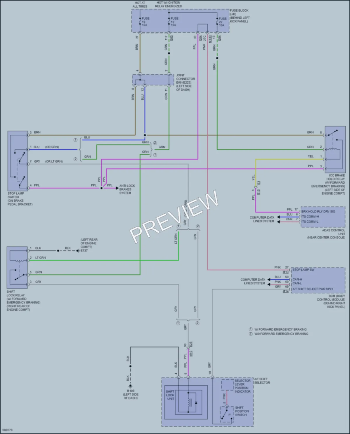 2018 Infiniti Q60 Shift Interlock wiring diagram preview