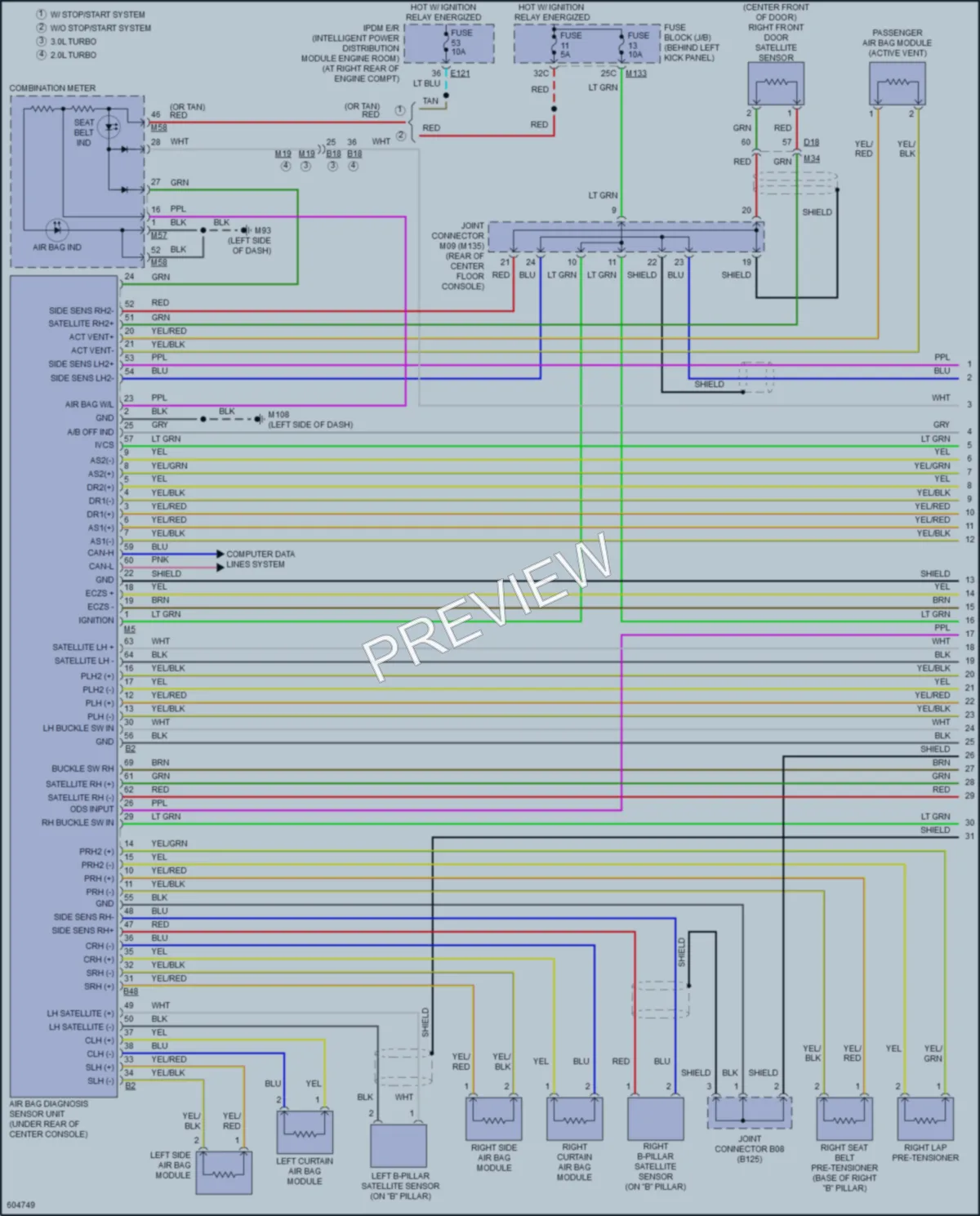 2018 Infiniti Q60 Supplemental Restraints wiring diagram preview