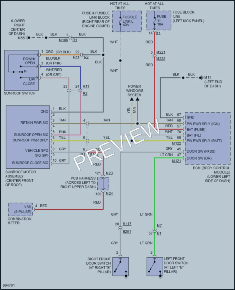 2018 Infiniti Q70 Power Top Sunroof wiring diagram preview