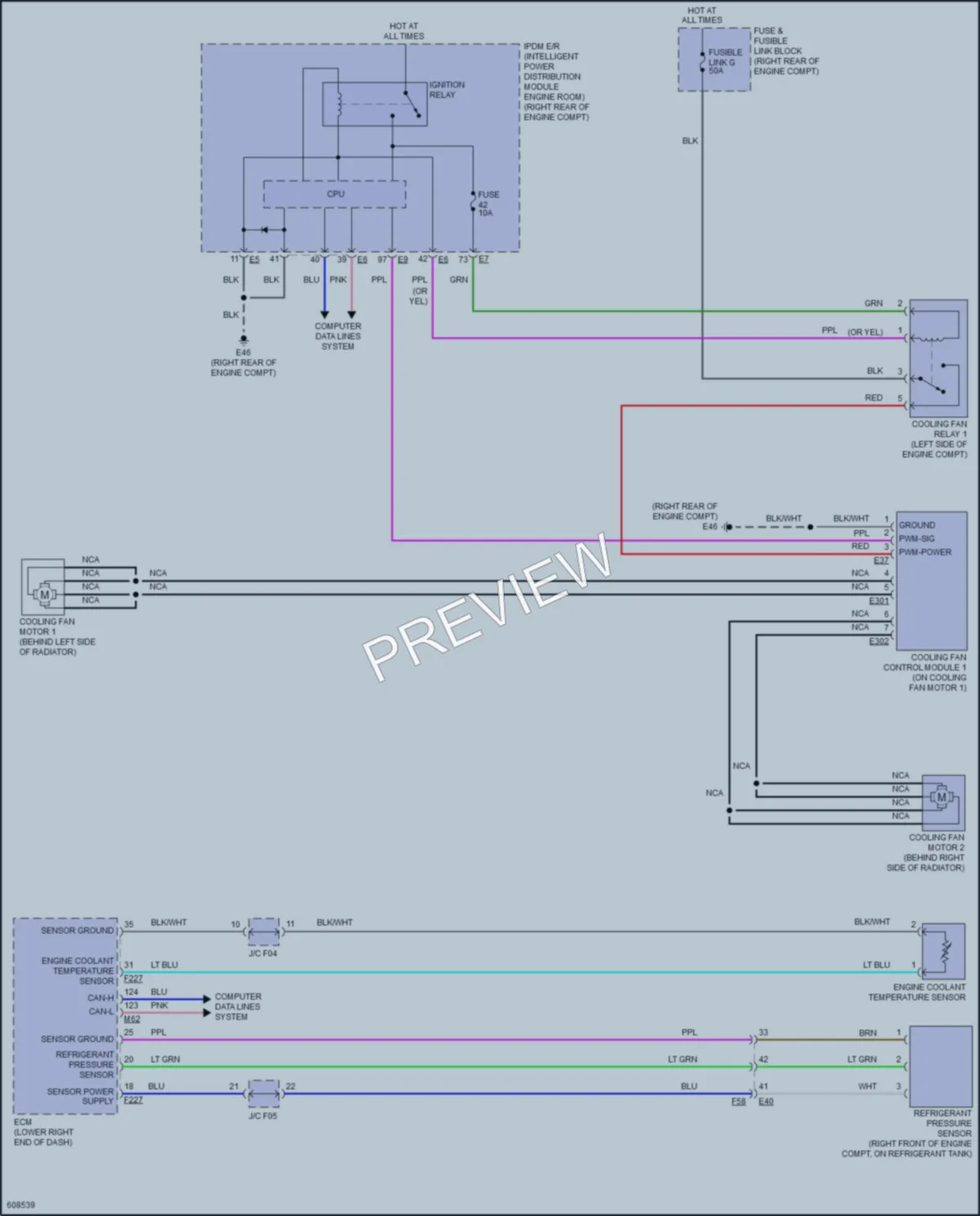 2018 Infiniti Q70Hybrid Cooling Fan wiring diagram preview