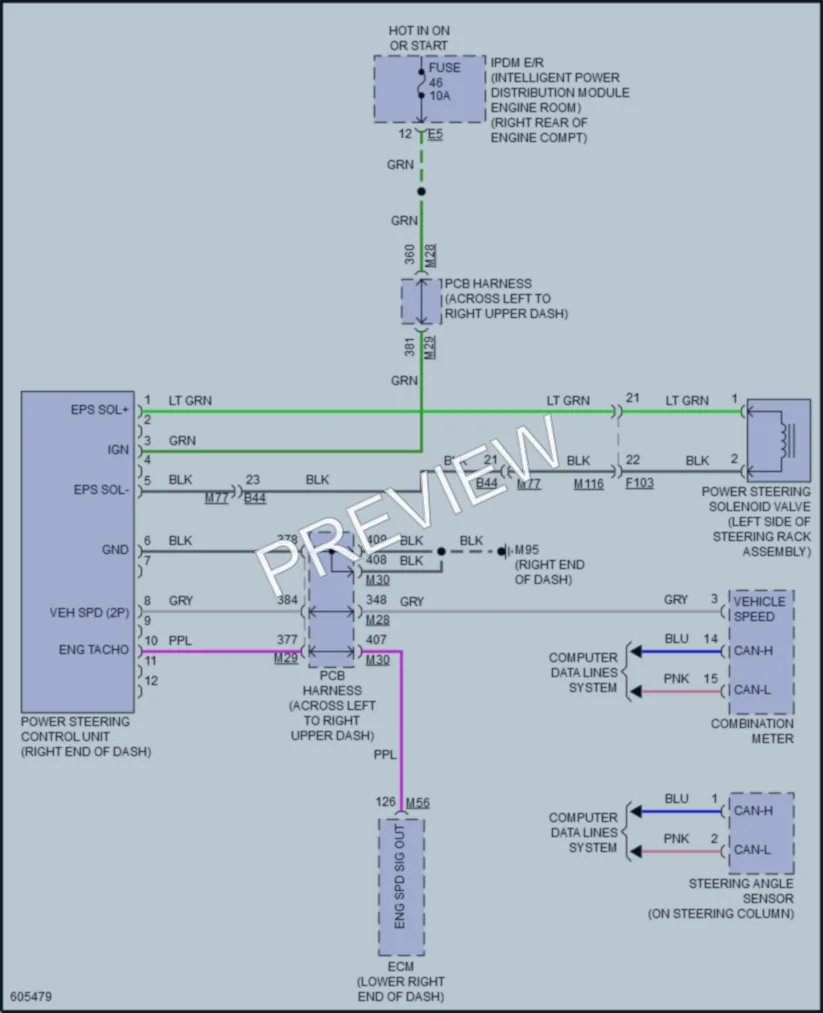2018 Infiniti Q70L Electronic Power Steering wiring diagram preview