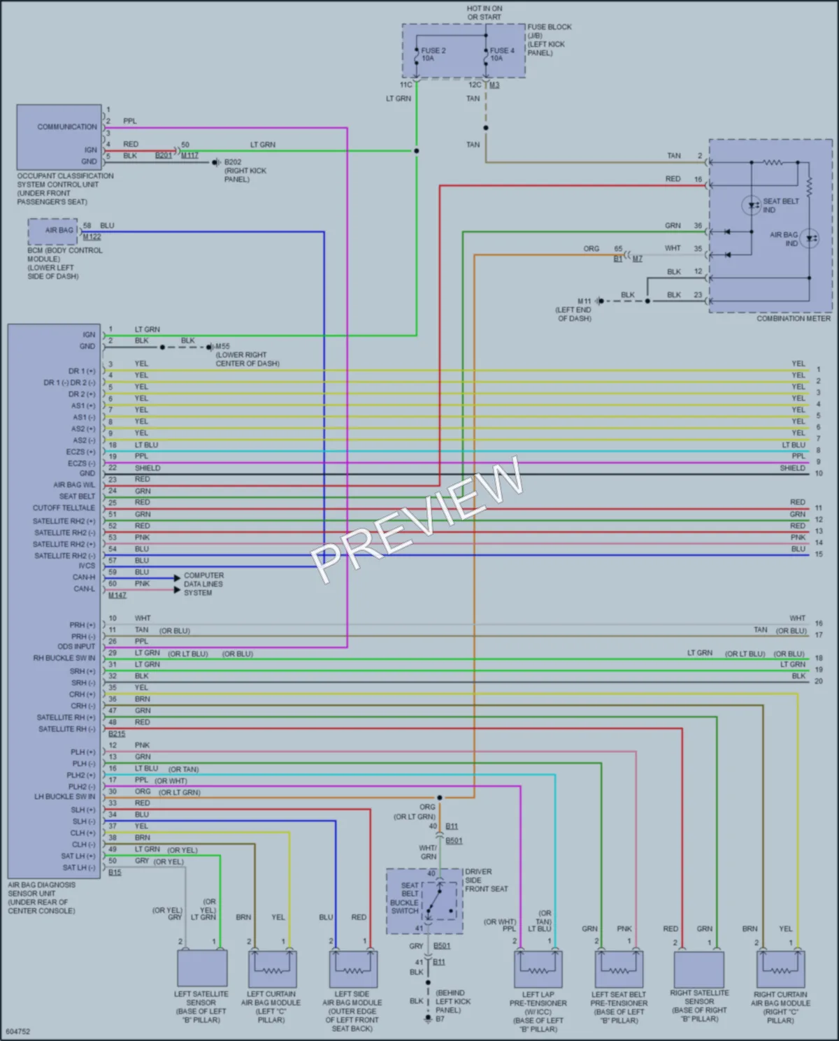 2018 Infiniti Q70L Supplemental Restraints wiring diagram preview
