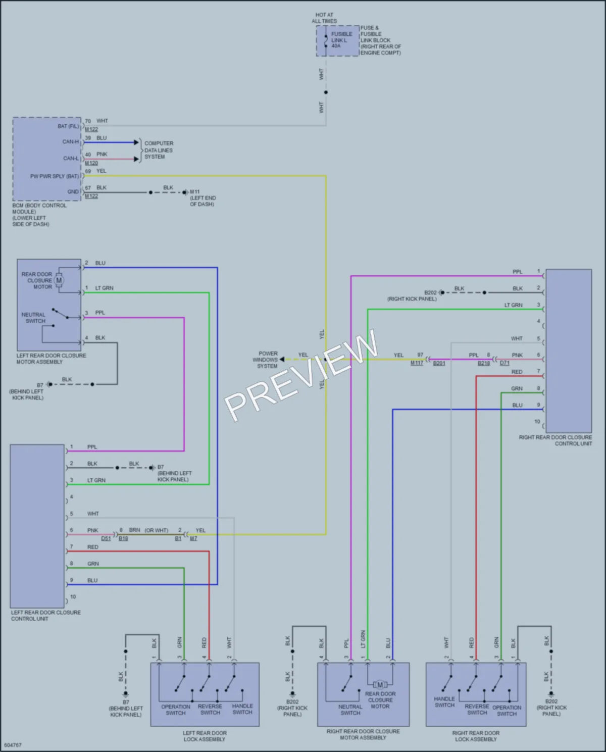 2018 Infiniti Q70L Trunk Tailgate Fuel Door wiring diagram preview