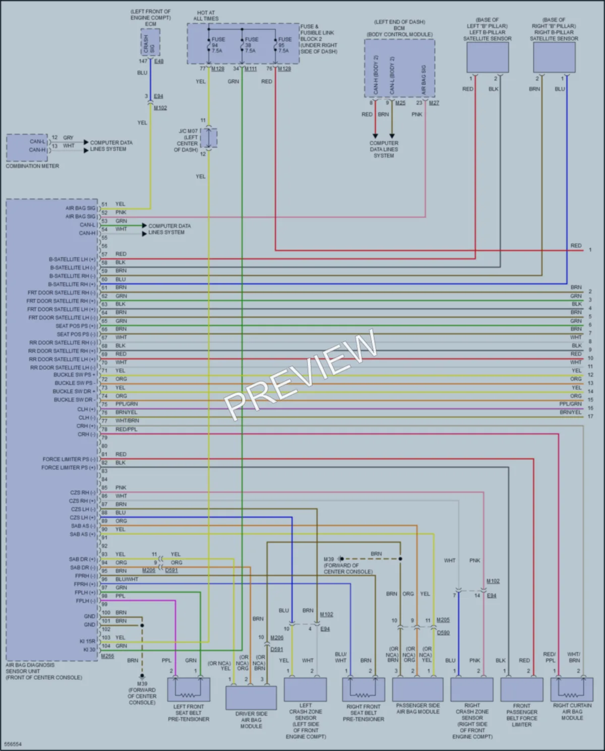 2018 Infiniti QX30 Supplemental Restraints wiring diagram preview