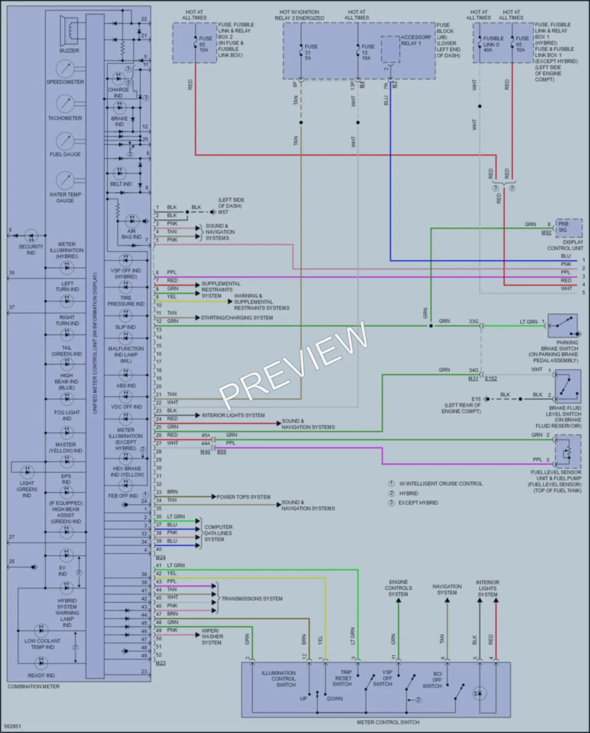 2018 Infiniti QX60 Instrument Cluster wiring diagram preview