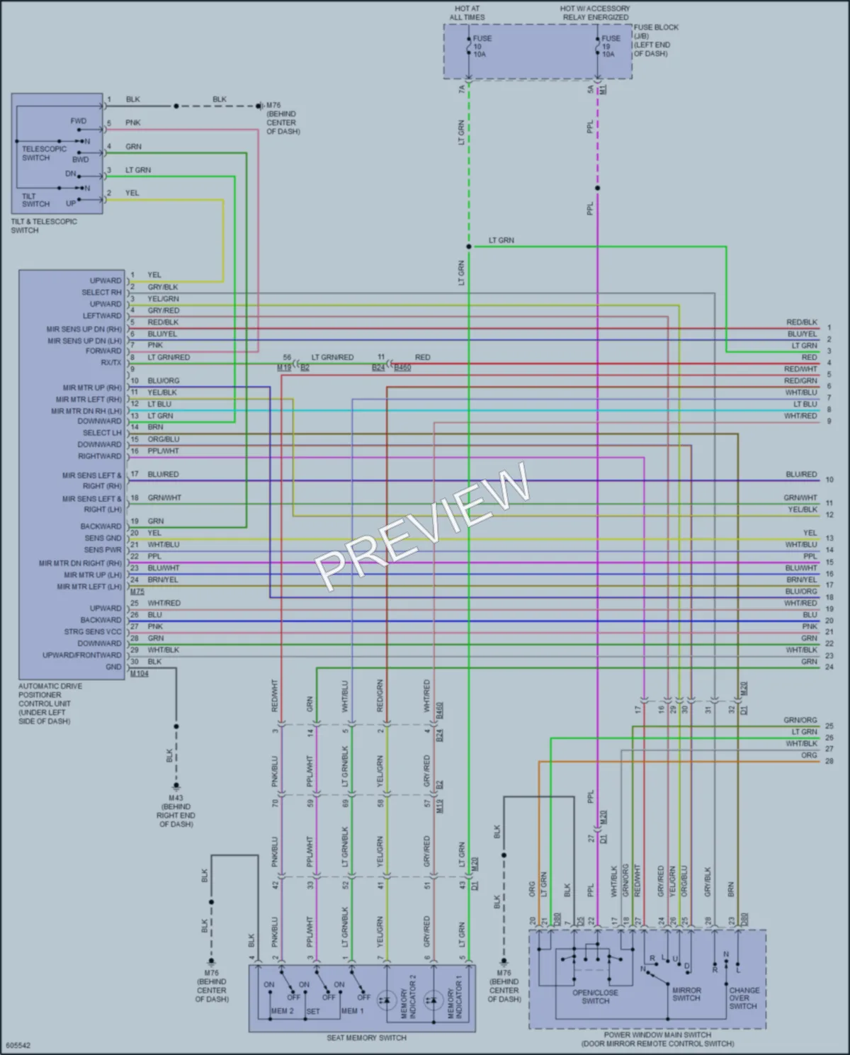 2018 Infiniti QX80 Memory Systems wiring diagram preview