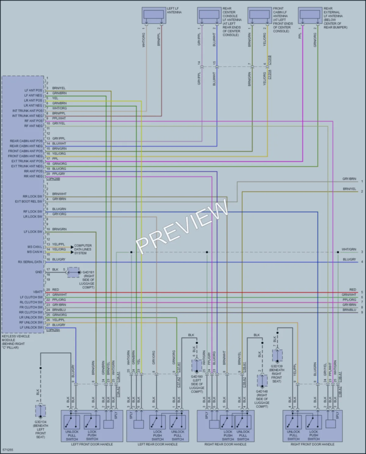 2018 Jaguar XE Power Door Locks wiring diagram preview
