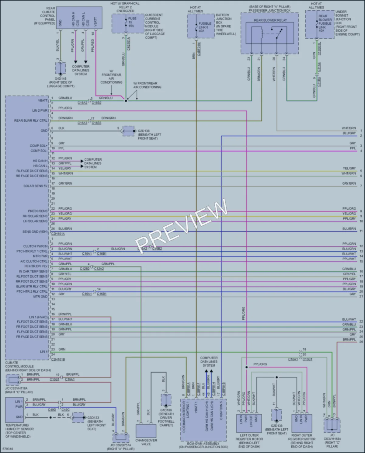 2018 Jaguar XF Air Conditioning wiring diagram preview