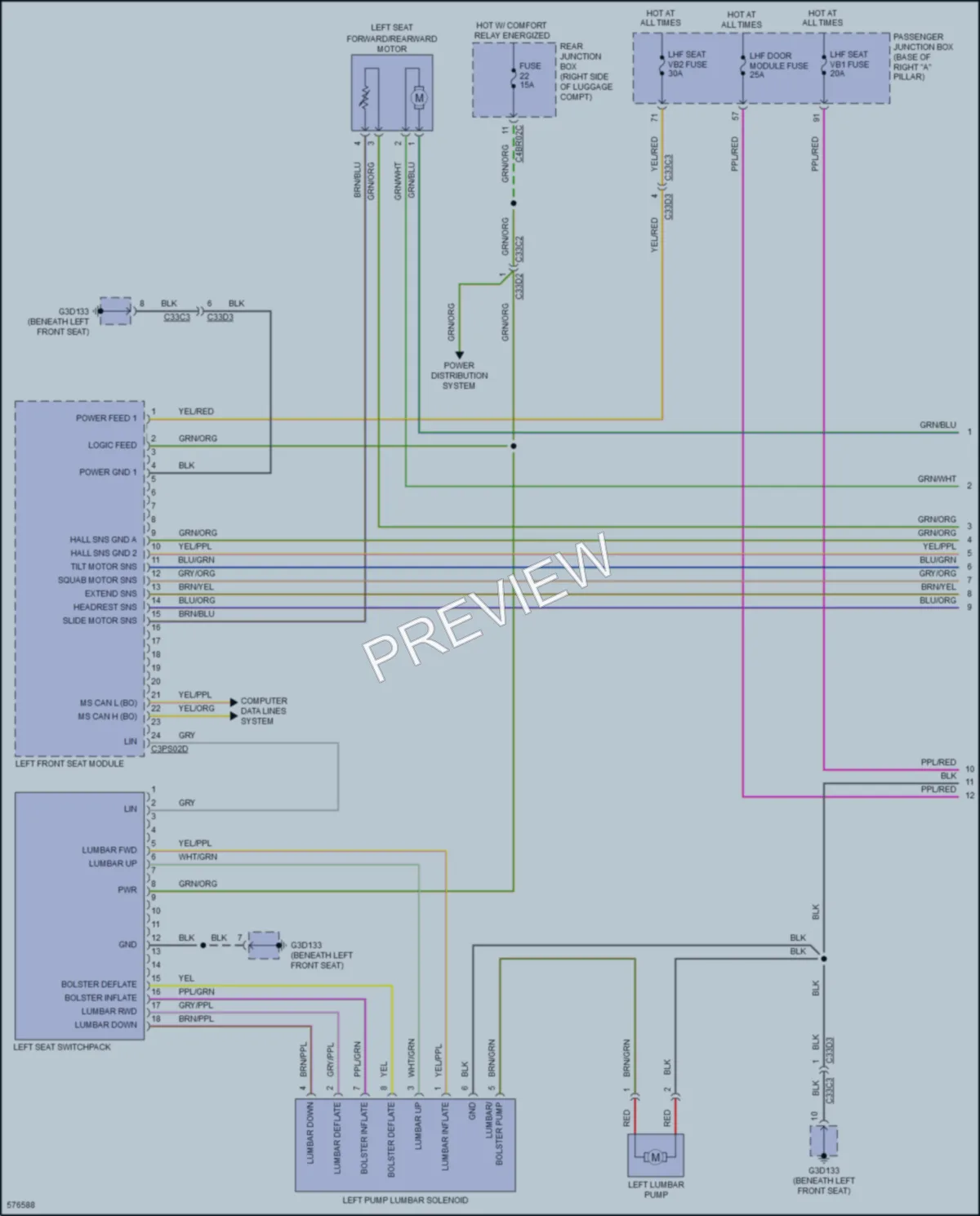 2018 Jaguar XF Memory Systems wiring diagram preview