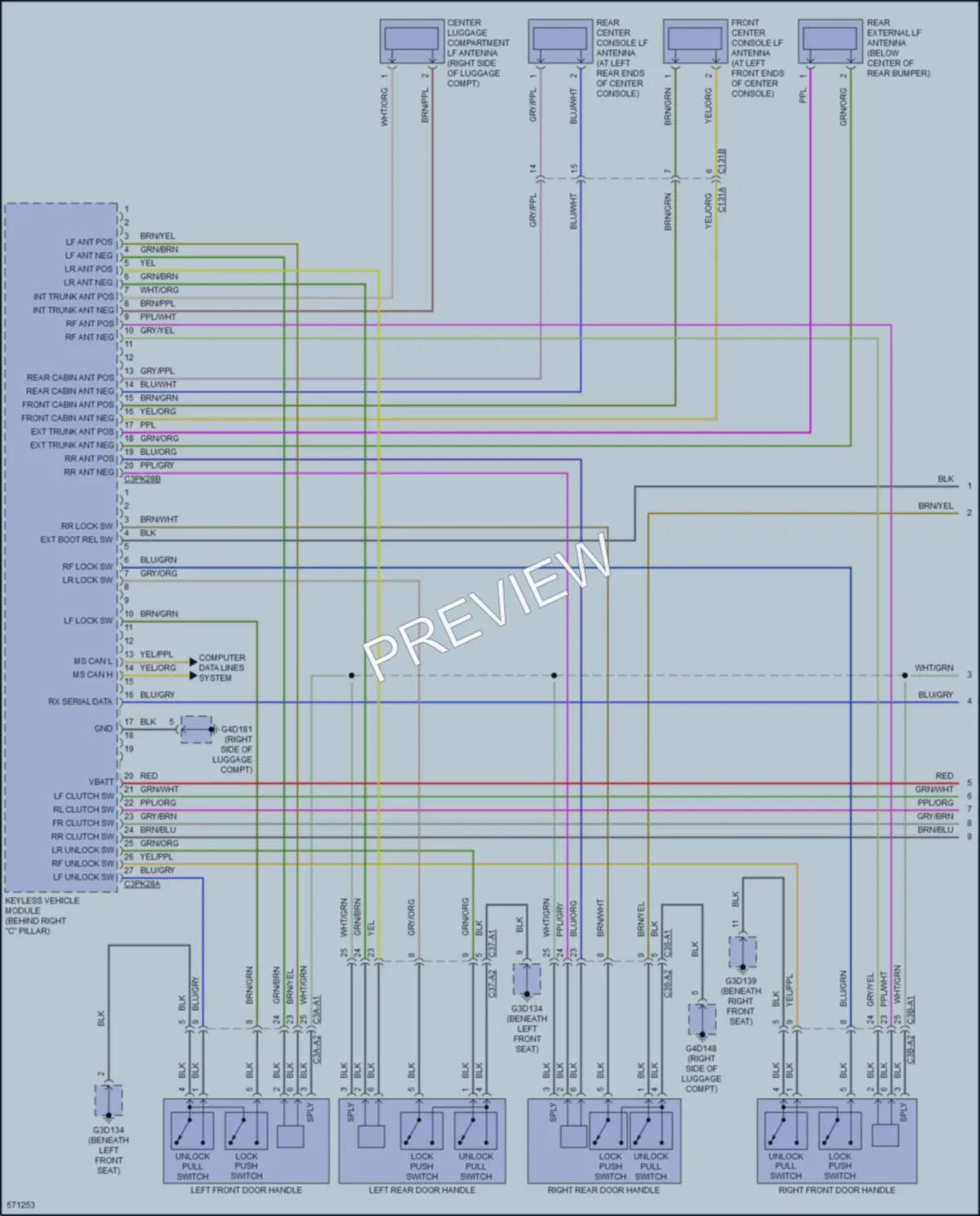 2018 Jaguar XF Power Door Locks wiring diagram preview