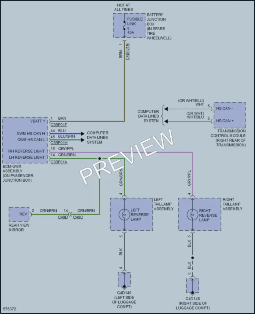 2018 Jaguar XFSportbrake Exterior Lights wiring diagram preview