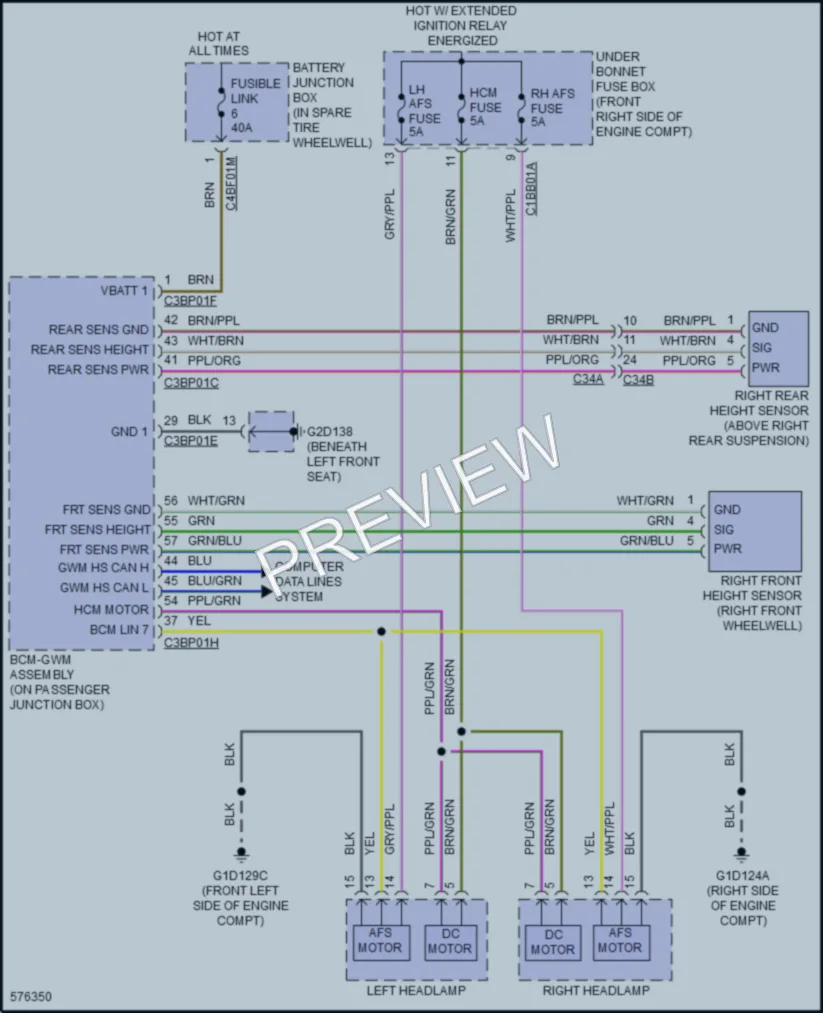 2018 Jaguar XFSportbrake Headlights wiring diagram preview