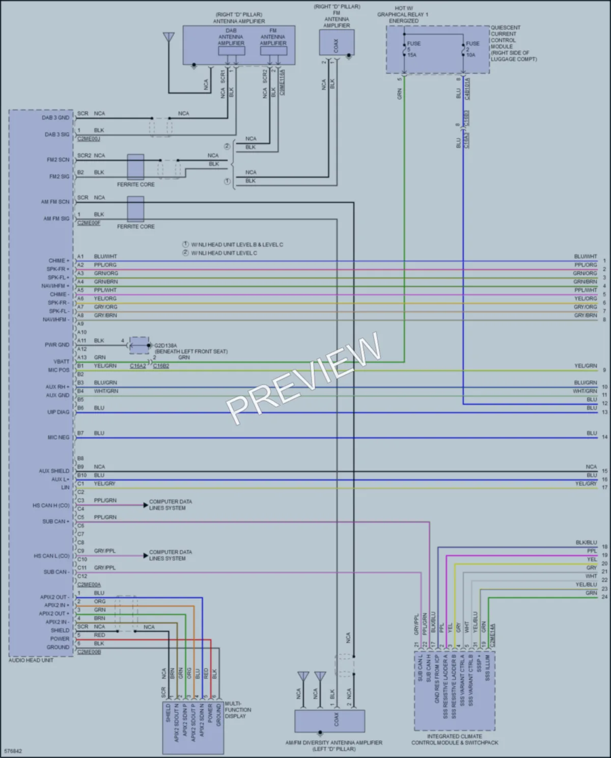 2018 Jaguar XFSportbrake Radio wiring diagram preview