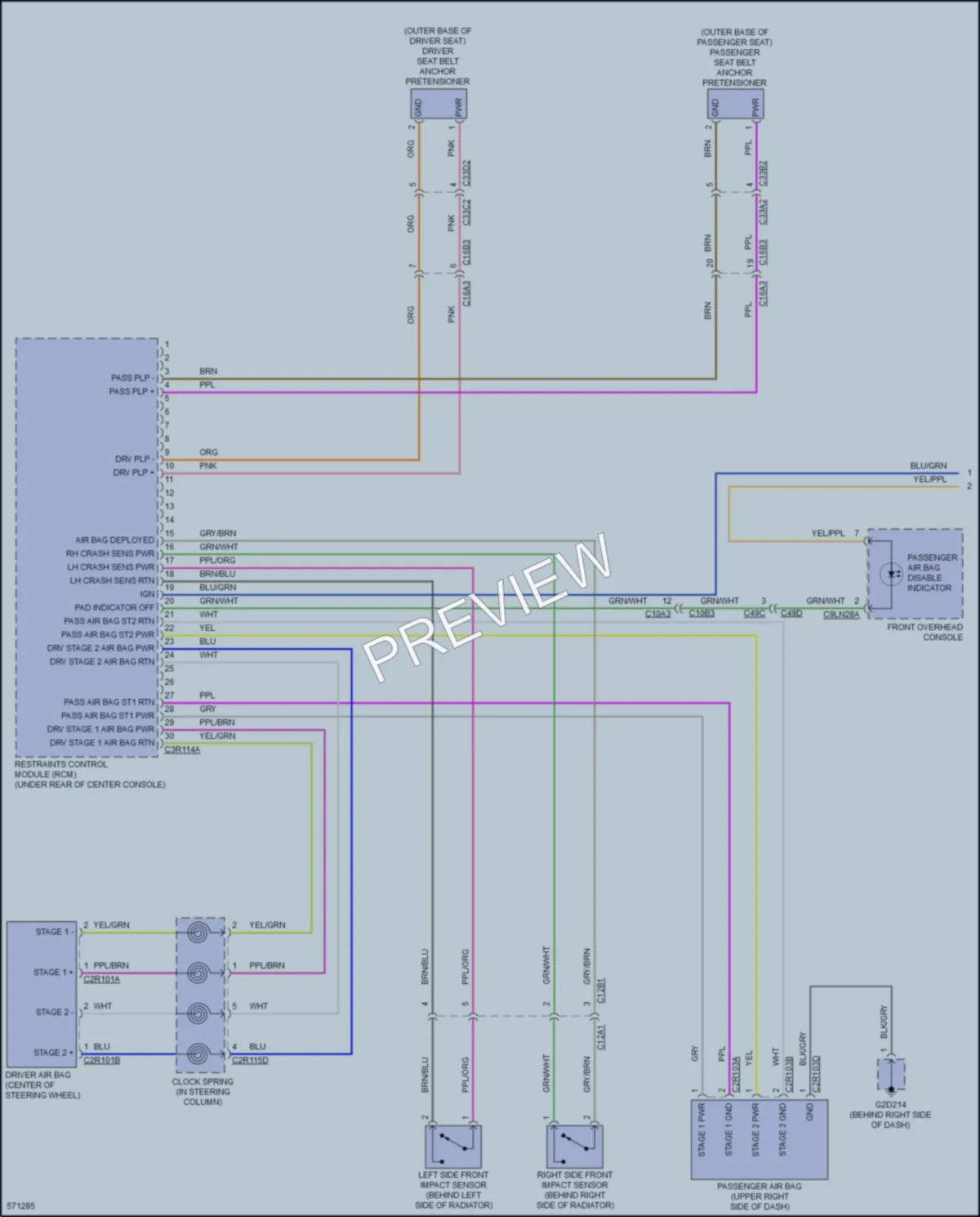 2018 Jaguar XFSportbrake Supplemental Restraints wiring diagram preview