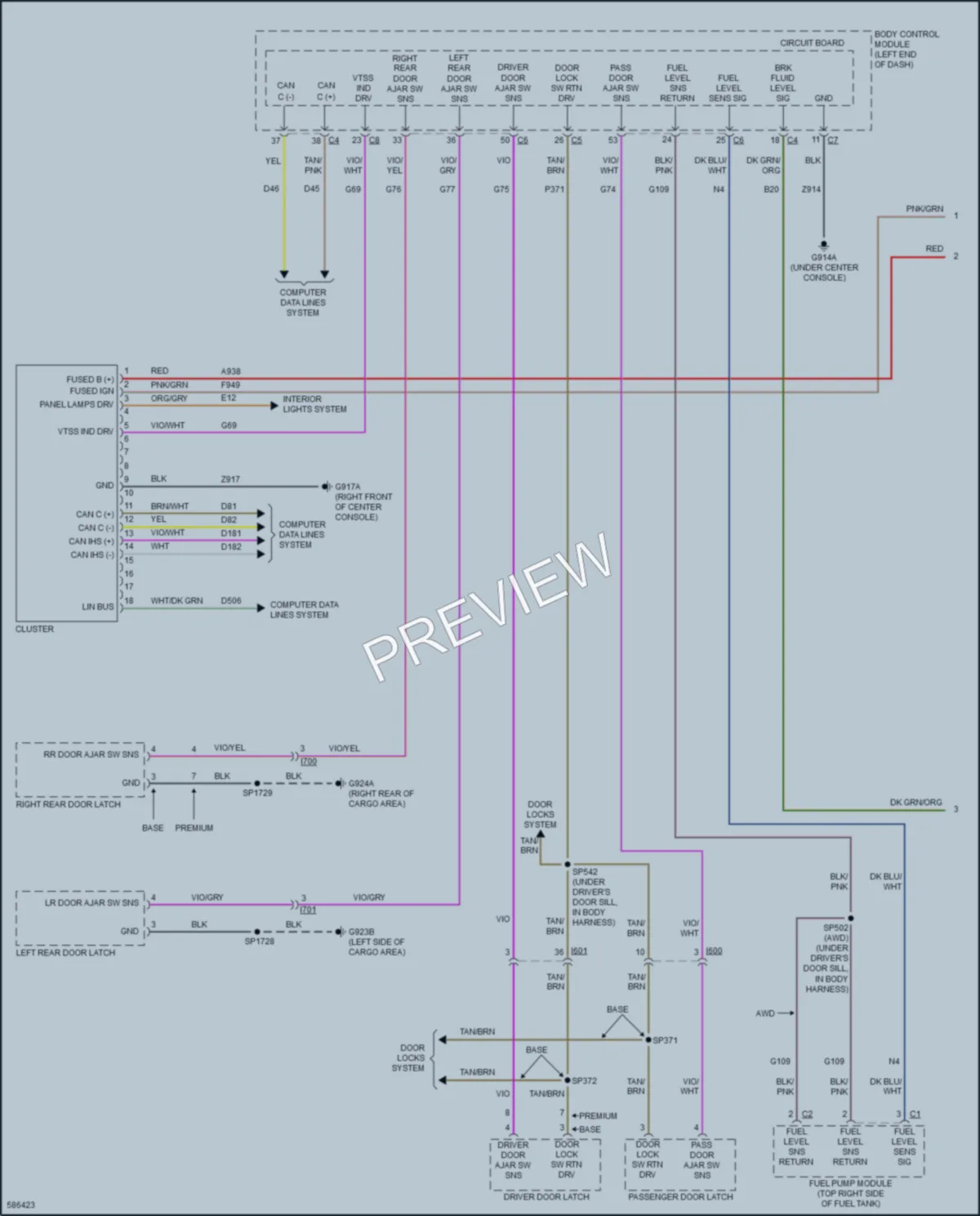 2018 Jeep Cherokee Instrument Cluster wiring diagram preview