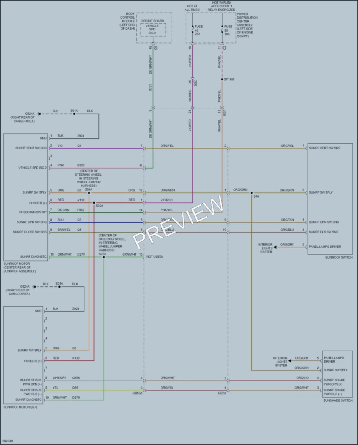 2018 Jeep Cherokee Power Top Sunroof wiring diagram preview