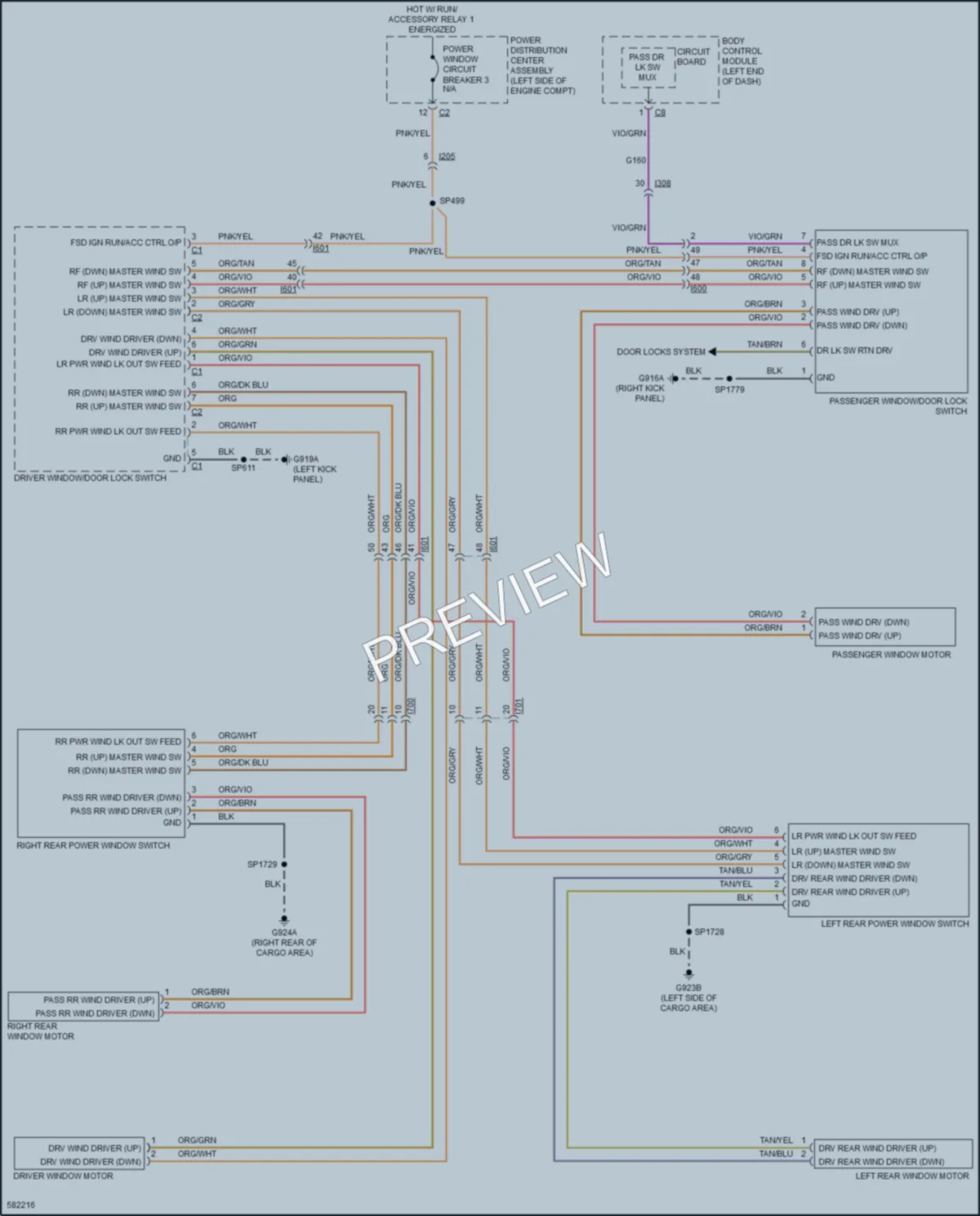 2018 Jeep Cherokee Power Windows wiring diagram preview