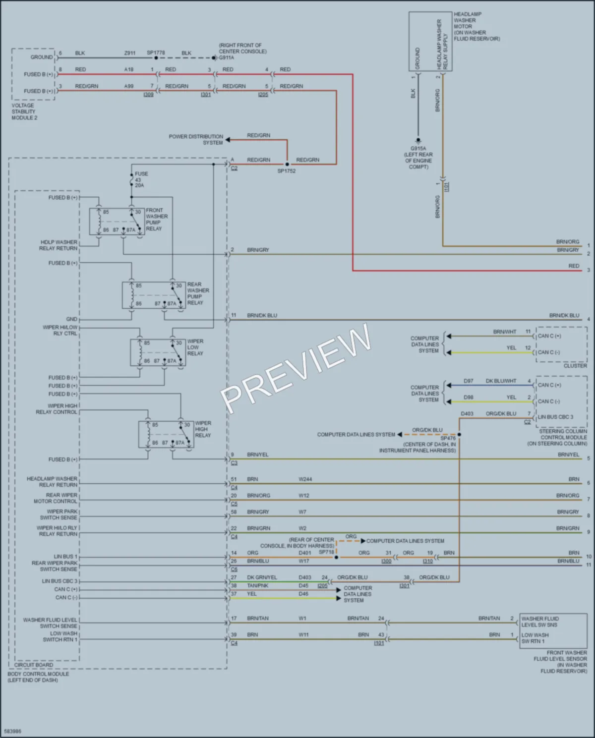 2018 Jeep Cherokee Wiper Washer wiring diagram preview