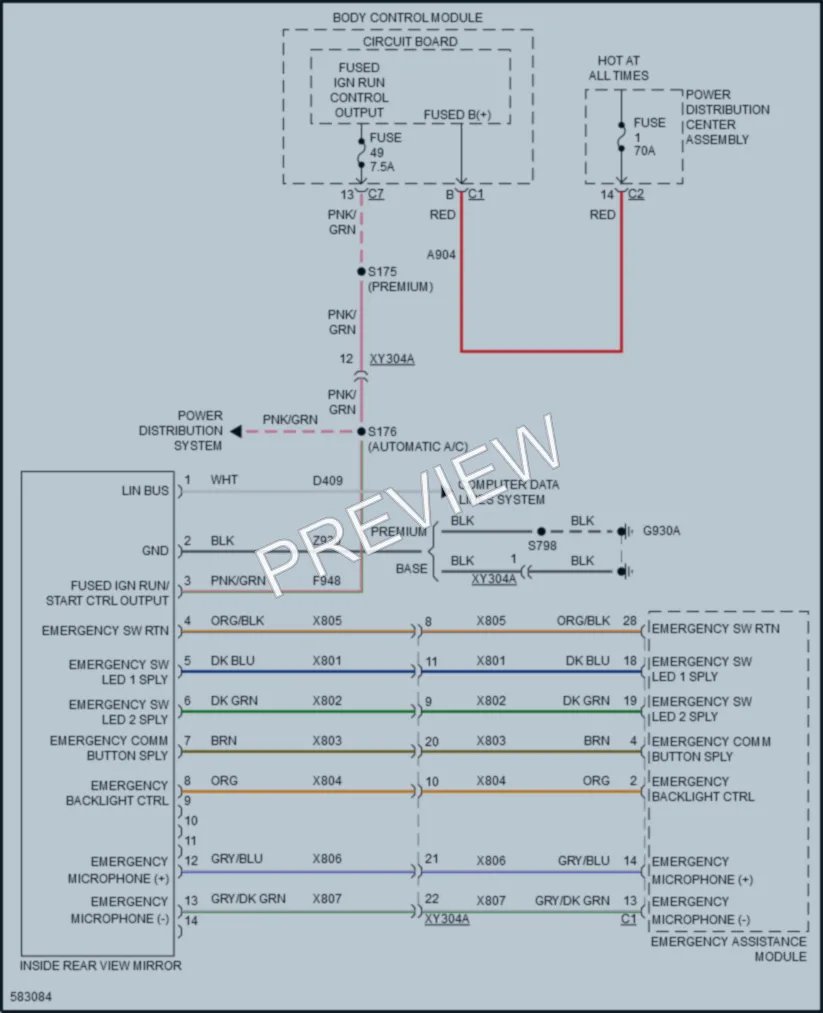 2018 Jeep Compass Power Mirrors wiring diagram preview