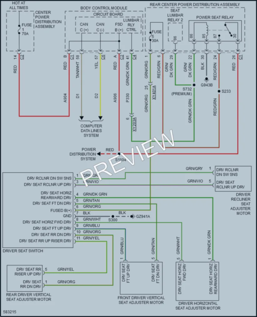 2018 Jeep Compass Power Seats wiring diagram preview