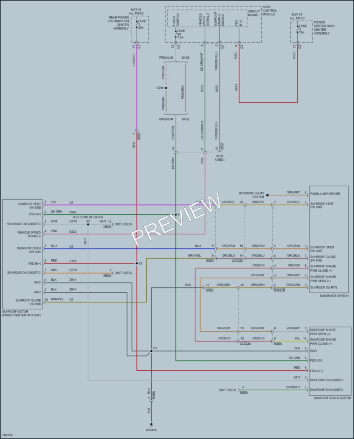 2018 Jeep Compass Power Top Sunroof wiring diagram preview