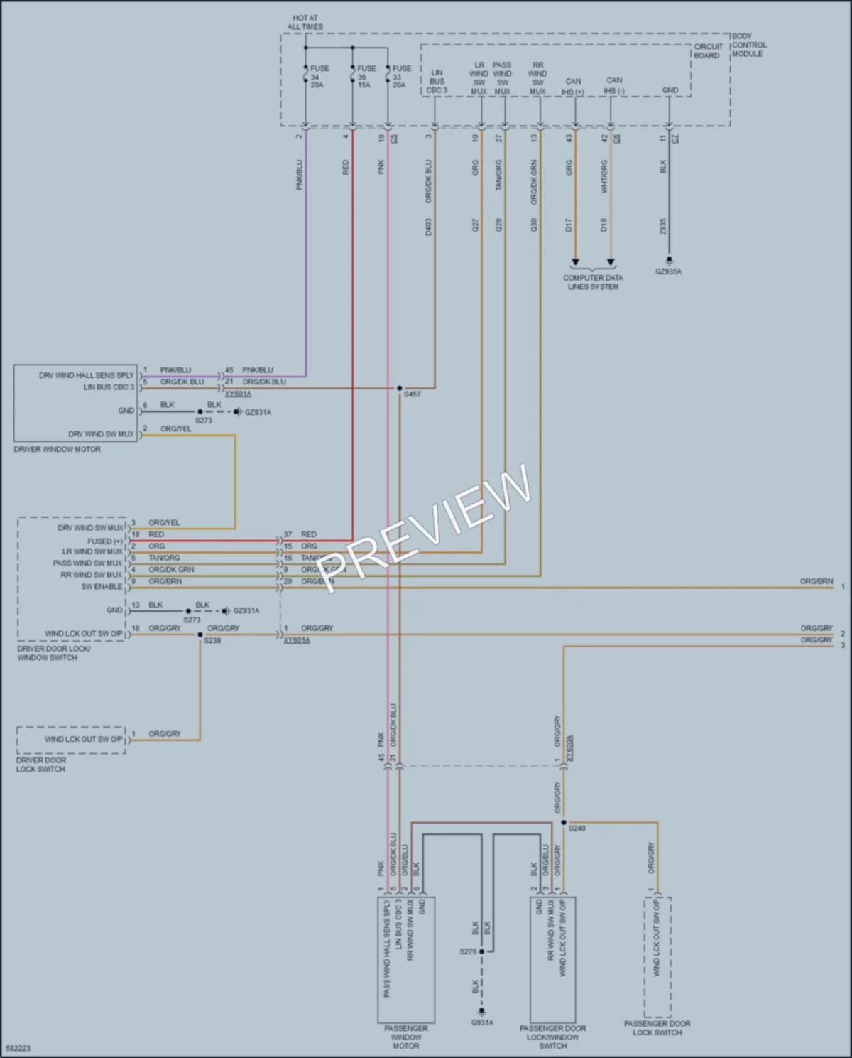 2018 Jeep Compass Power Windows wiring diagram preview