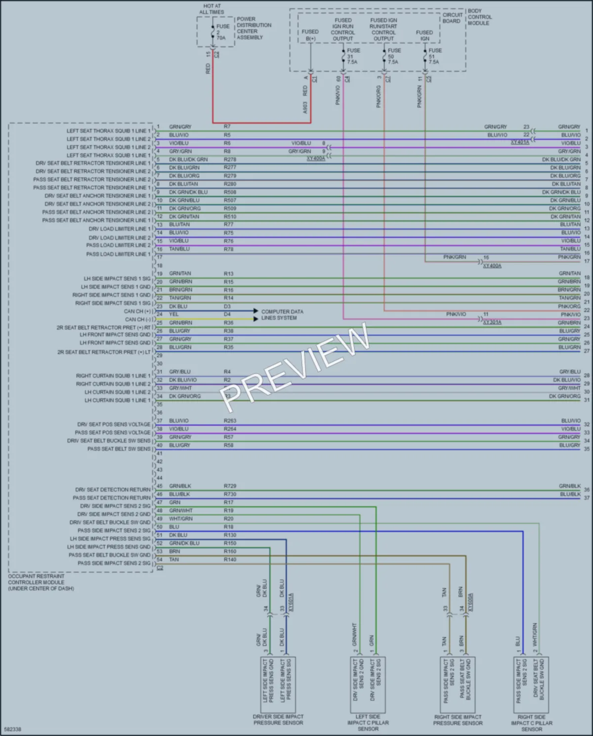 2018 Jeep Compass Supplemental Restraints wiring diagram preview
