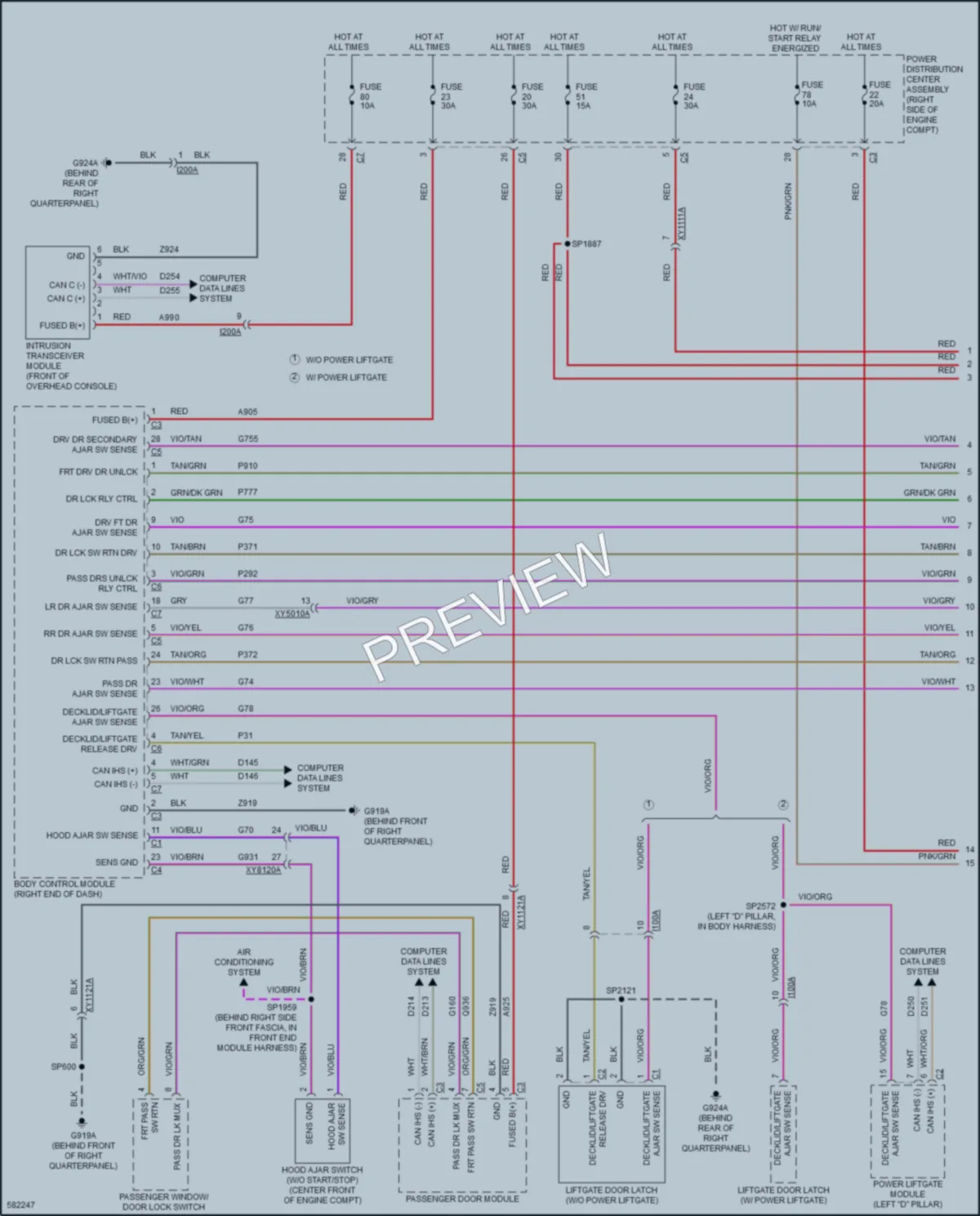 2018 Jeep GrandCherokee Power Door Locks wiring diagram preview