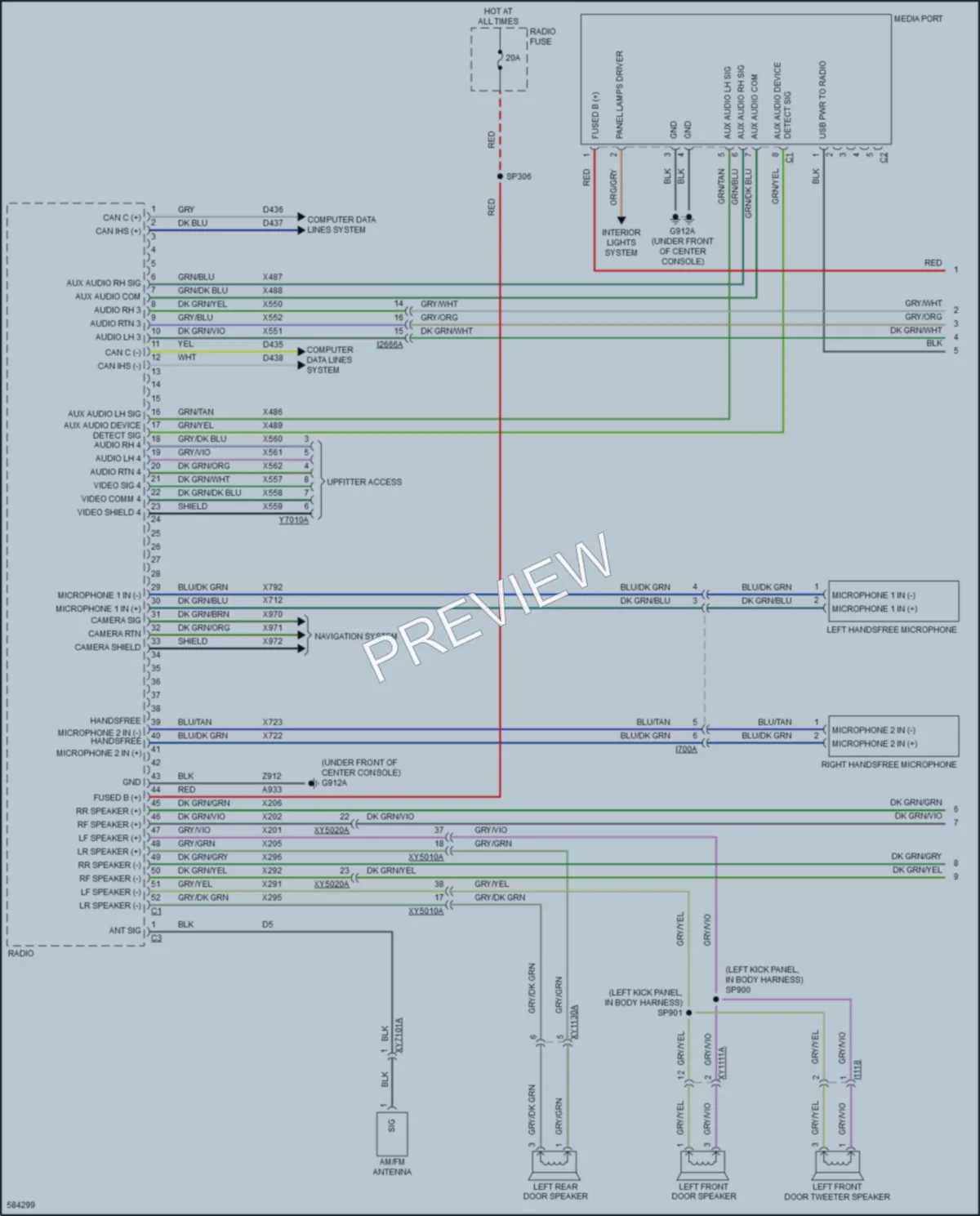 2018 Jeep GrandCherokee Radio wiring diagram preview