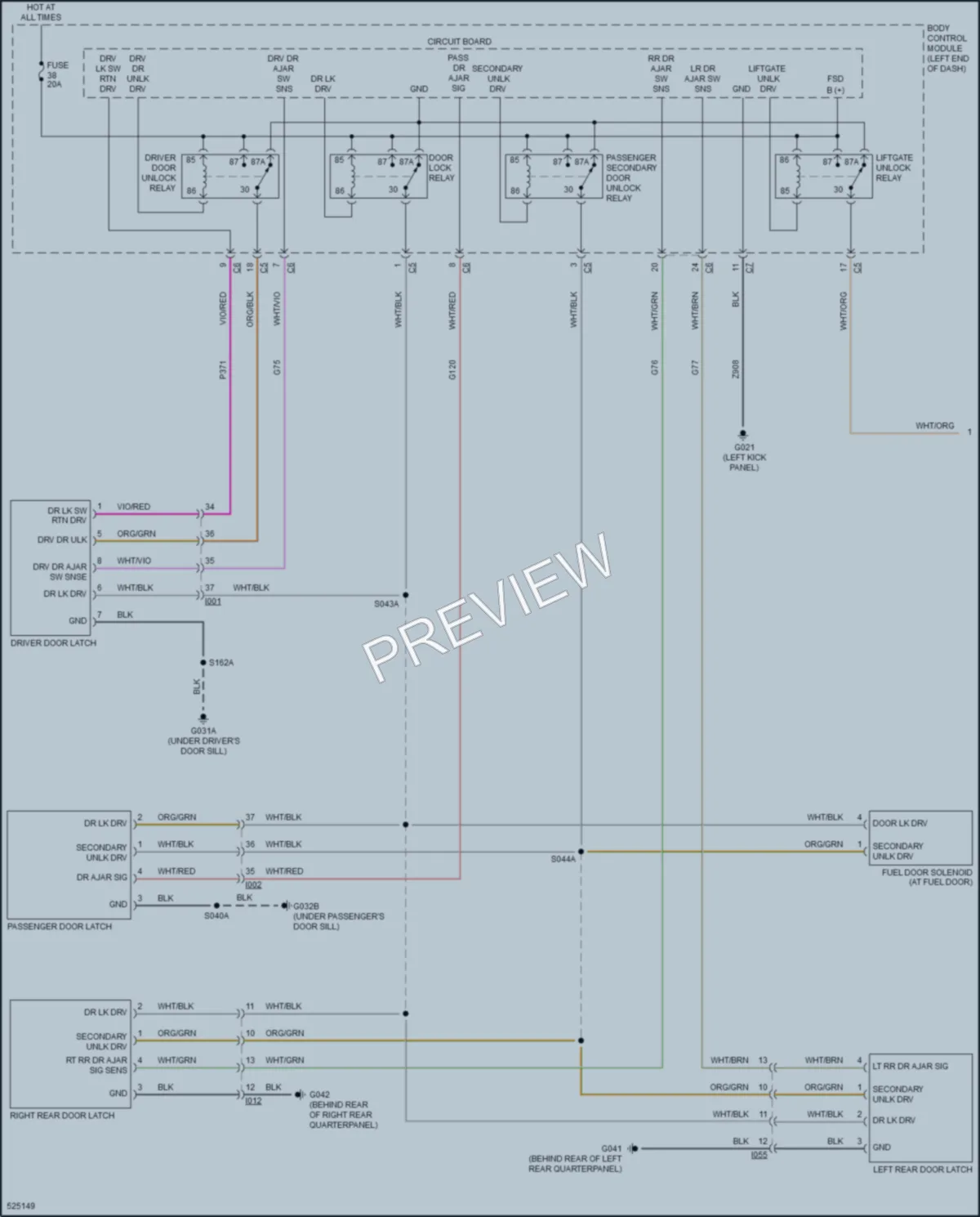 2018 Jeep Renegade Power Door Locks wiring diagram preview