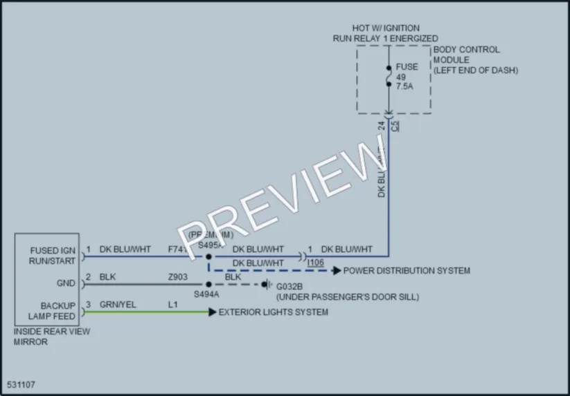 2018 Jeep Renegade Power Mirrors wiring diagram preview
