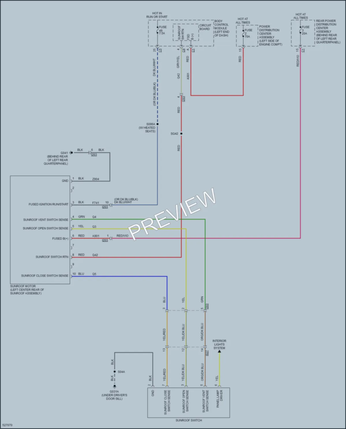 2018 Jeep Renegade Power Top Sunroof wiring diagram preview