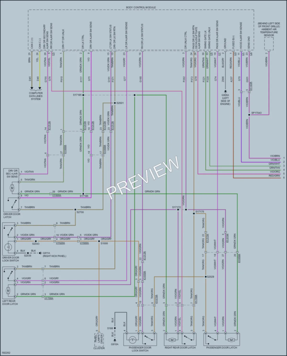 2018 Jeep Wrangler Power Door Locks wiring diagram preview